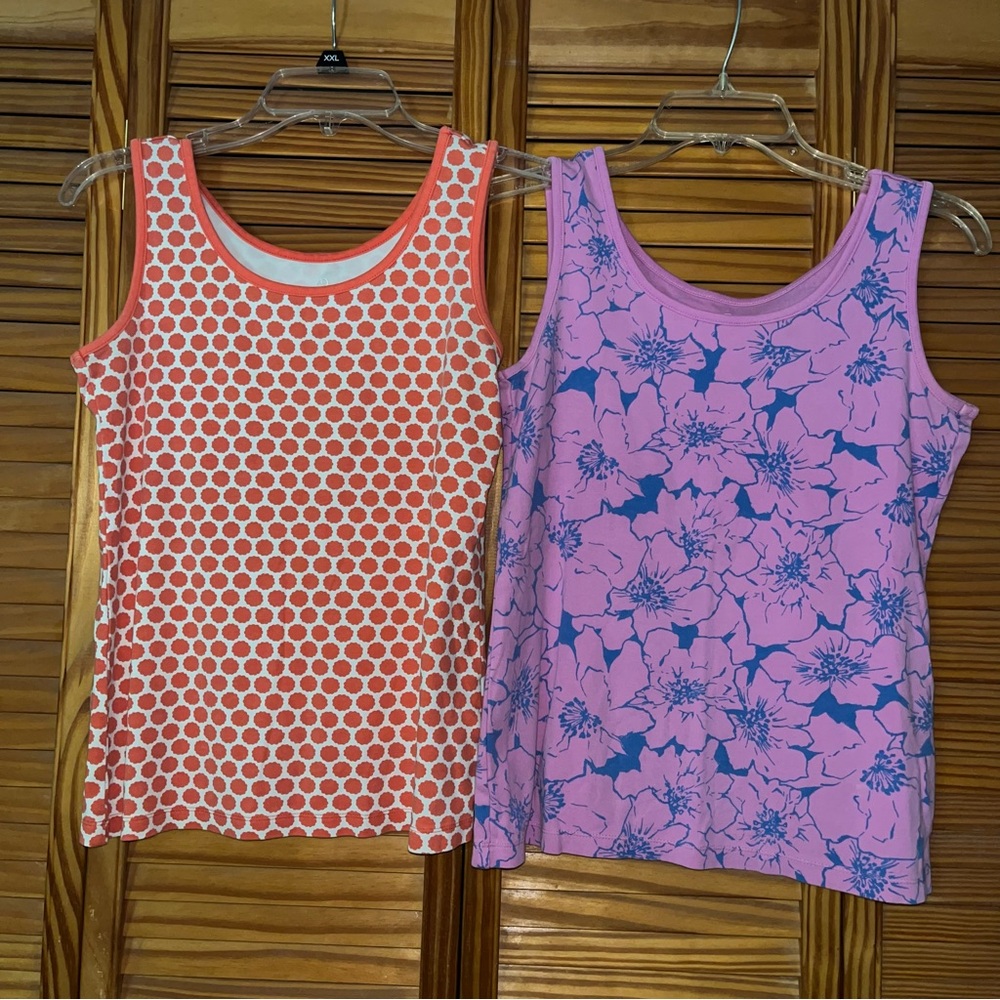 Land’s End Cotton Tank Tops Lot of 2 Purple, Orange Size XS 2-4